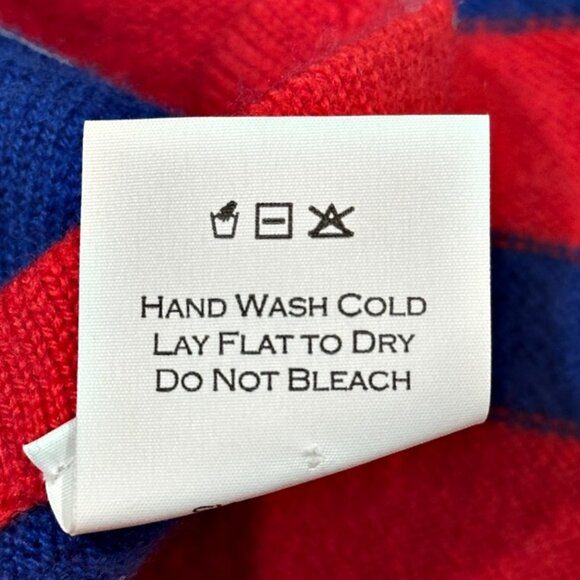 Draper James Womens Sweater Cape Poncho OS One Size Red Blue Wool Blend Nautical - Picture 10 of 11